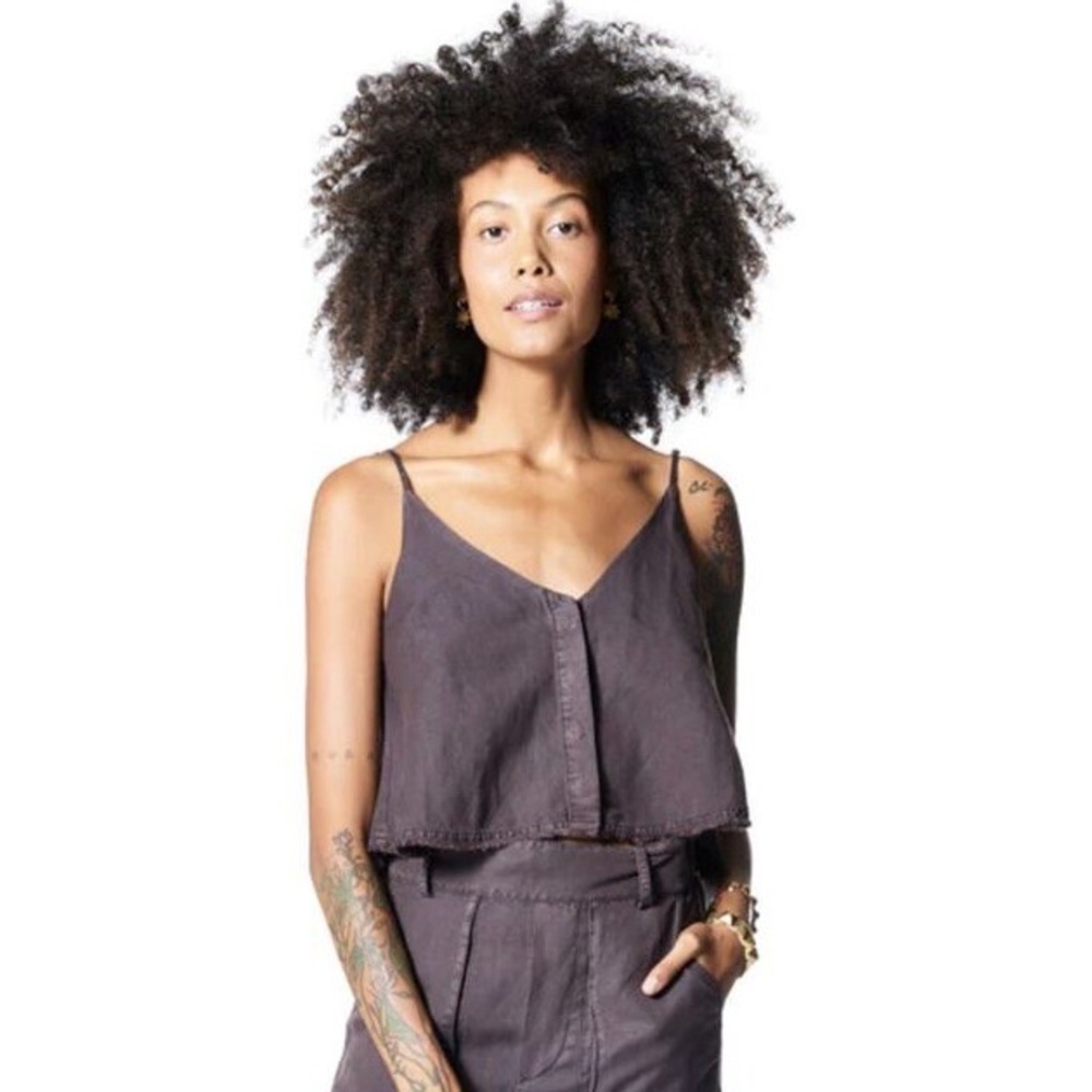 Young Fabulous & Broke | Rehan Swing Tank Top in Chocolate Size XS Linen Blend